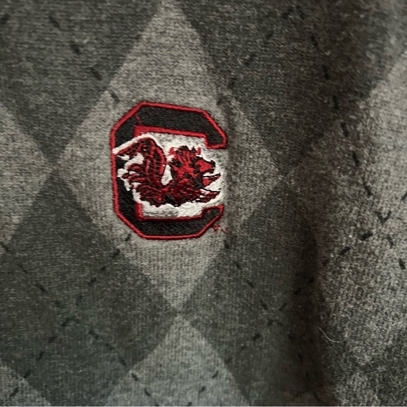 Crable USC Gamecocks Sweater Vest Men’s 2XL  Gray Argyle and embroidered logo - Picture 2 of 5